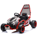 24V Kids Drift Go Kart with 400W Power, Roll Cage, Safety Harness, and Bluetooth Music System