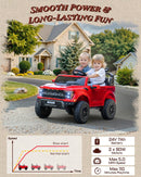 24V 2-Person Electric Ride-On Truck for Kids - Remote Control Ford F-150 Raptor with LED Lights