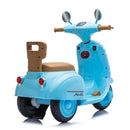 Blue 12V Electric Scooter for Kids 3-6 Years with Backrest and Bluetooth Music