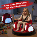 Red Battery-Powered 12V Kids Bumper Car with 360° Spin & Remote Control for Ages 1.5-6