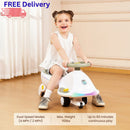 12V Electric Wiggle Ride-On Car for Kids with Quiet Motor, Dual Speeds, LED Lights, and Bluetooth