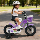 Magic Purple 12-Inch Kids Bike with Training Wheels for Ages 3-4