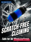 TAKAVU Long Reach Wheel and Tire Brush with Soft Bristles (Blue)