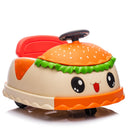 12V Children’s Hamburger Ride-On Car with Remote Control, 360° Spins, Bluetooth, and LED Lights