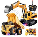 2 Piece Friction-Powered Remote Control Construction Vehicle Set