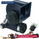 Blue 12V Truck Air Horn Kit with Compressor and Relay Harness