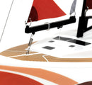 PLAYSTEAM Voyager 280 Red 2.4GHz Remote Control Motorized Sailboat - 17.5" Height