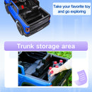 Blue 12V Remote Control Ride-On Car for Kids Ages 3-6 with 4-Wheel Shock Absorption