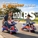 12V Orange Wiggle Car for Kids, 2-Seater with Dual 75W Motors | 2-in-1 Ride-On