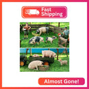 Toymany 8-Piece Realistic Pig Figurine Collection for Imaginative Play