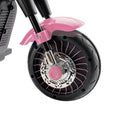 Pink 3-Wheel Electric Motorcycle Toy for Kids with Colorful Lights and Music