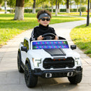 White 12V Remote-Controlled Ride-On Car with 4-Wheel Shock Absorption for Kids Aged 3-6