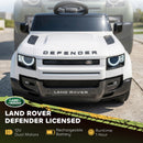 Licensed 12V White Land Rover Ride-On Car with Suspension and Remote Control