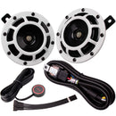 12V Supertone Loud High/Low Car Horn for Trucks and Electric Trains - White