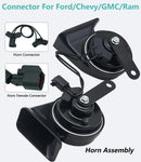 126dB DualTone Automotive Car Horn Kit with Two Connector Options