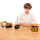 JOYIN 2-Pack Colorful Remote Control Construction Trucks in Varying Sizes