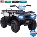 Aosom 12V Kids Ride-On ATV with Headlight, 2.5MPH, White
