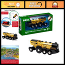 Motorized Wooden Toy Train with Lights and Sounds
