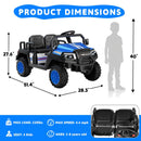 24V Kids Electric Ride-On Car, 4-Seater for Ages 3-8, Blue