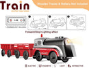 Z MAYABBO Battery-Powered Motorized Train Set - 3 Piece Wooden Track Compatible
