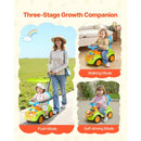 KFFKFF 3-in-1 Ride-On Car for Toddlers Aged 19-36 Months with Safety Guardrail