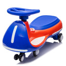 12V Kids Electric Wiggle Car with Bluetooth Music - 2 in 1 Design and 5MPH Speed in Blue