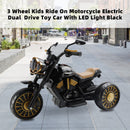 Black Electric Dual Drive 3-Wheel Ride-On Motorcycle for Kids with LED Lights🏍️