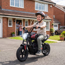 Black 24V Electric Motorcycle with 180W Motor for Kids Aged 6-12