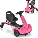 Pink Electric Drift Car with 360° Rotatable Seat, 6V Battery Power