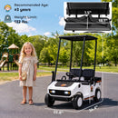 Qaba 24V White Golf Cart for Kids, 2WD 2-Seater with Remote Control, Sunshade, and Storage