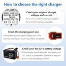 12V Charger for Ride-On Car Toys, Fits BMX X6 and Kid TRAX GMC