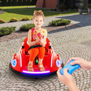 12V Remote Control Kids Bumper Car with Flashing LED Lights and Music in Red