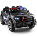 12V Electric Police Car for Kids with Dual Speed, LED Lights, Remote Control, Music, and Horn
