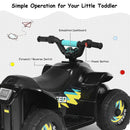 6V Electric Quad ATV for Kids - 4-Wheel Ride-On Toy for Toddlers in Black with Forward & Reverse 기능
