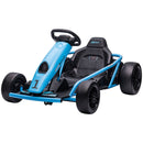 Blue 24V Electric Drift Go Kart for Children Aged 8 to 12, Dual Speed Options