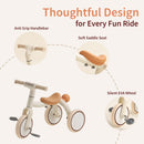 Kidpop KPA3007E Versatile 4-in-1 Tricycle with Push Handle for Toddlers Aged 1-4 in White