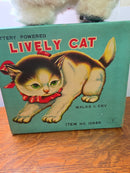 Vintage 1960s Japan Battery-Operated Lively Cat Toy with Walking and Crying Features