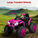 12V Pink Kids' Ride-On ATV Quad Car with Bluetooth Audio and LED Lights 3.7mph