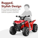 6V Children's Electric ATV Quad Ride-On Toy with Treaded Tires and Push-Button, Red
