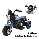 3-Wheel Electric Ride-On Motorcycle for Kids - 6V Dual Drive in Blue