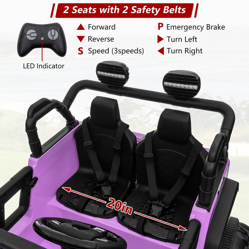 24V Kids Electric Ride-On Truck with Switchable 4WD/2WD and 2 Seater