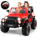 Red 12V Battery-Powered Kids Ride-On Truck with MP3, LED Lights, Remote Control, and Cover