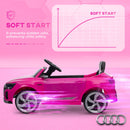 12V Pink Audi Q8 e-tron Sportback Ride-On Car with Remote Control and Suspension for Kids