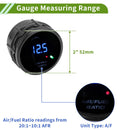 2" 52mm Black Air/Fuel Ratio Monitor