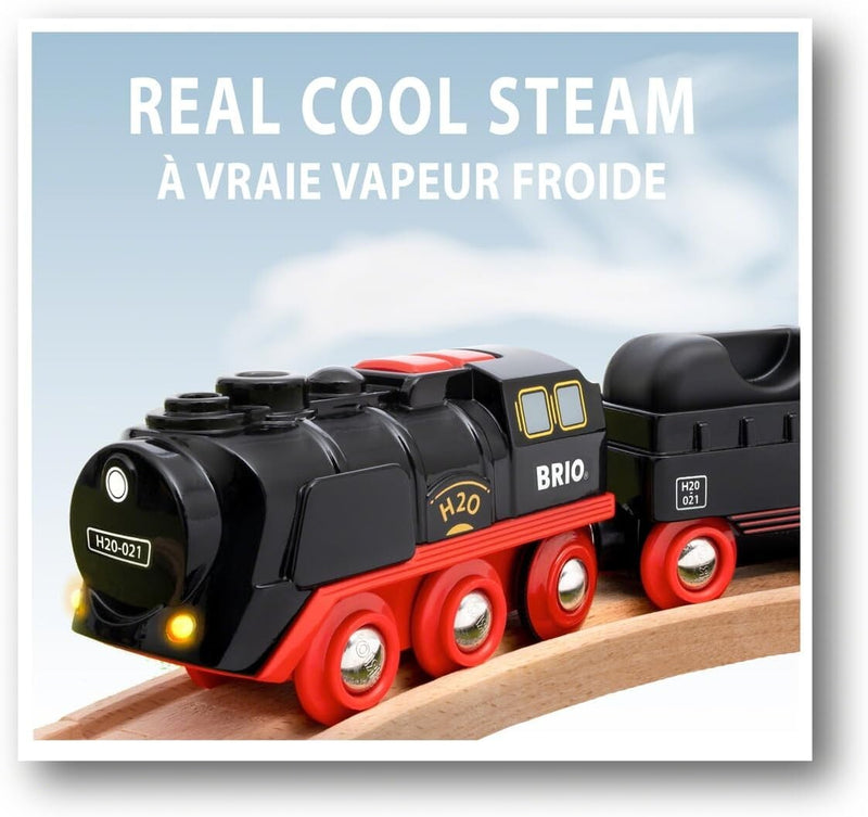 3-Piece Steaming Train Set with Lights and Forward/Reverse Motion for Kids