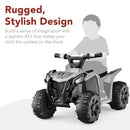 6V Gray Kids Quad ATV Ride-On 4-Wheeler Toy at 1.8MPH