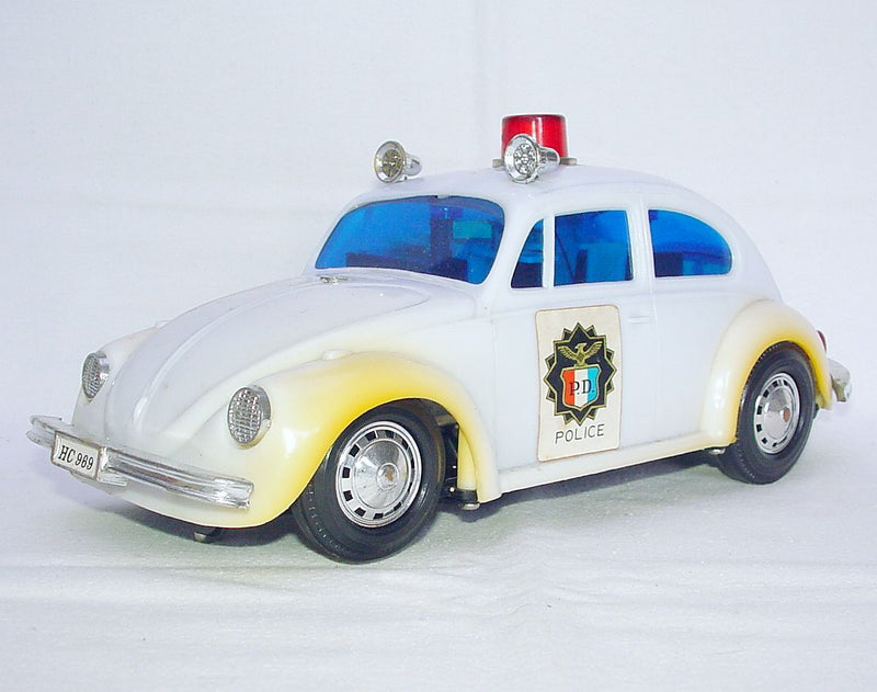 1:15 Scale VW Volkswagen Beetle Police Car Battery Operated Model - Rare Collectible