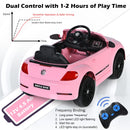 12V Licensed Pink Volkswagen Beetle Ride-On Car for Kids with Music & Remote Control