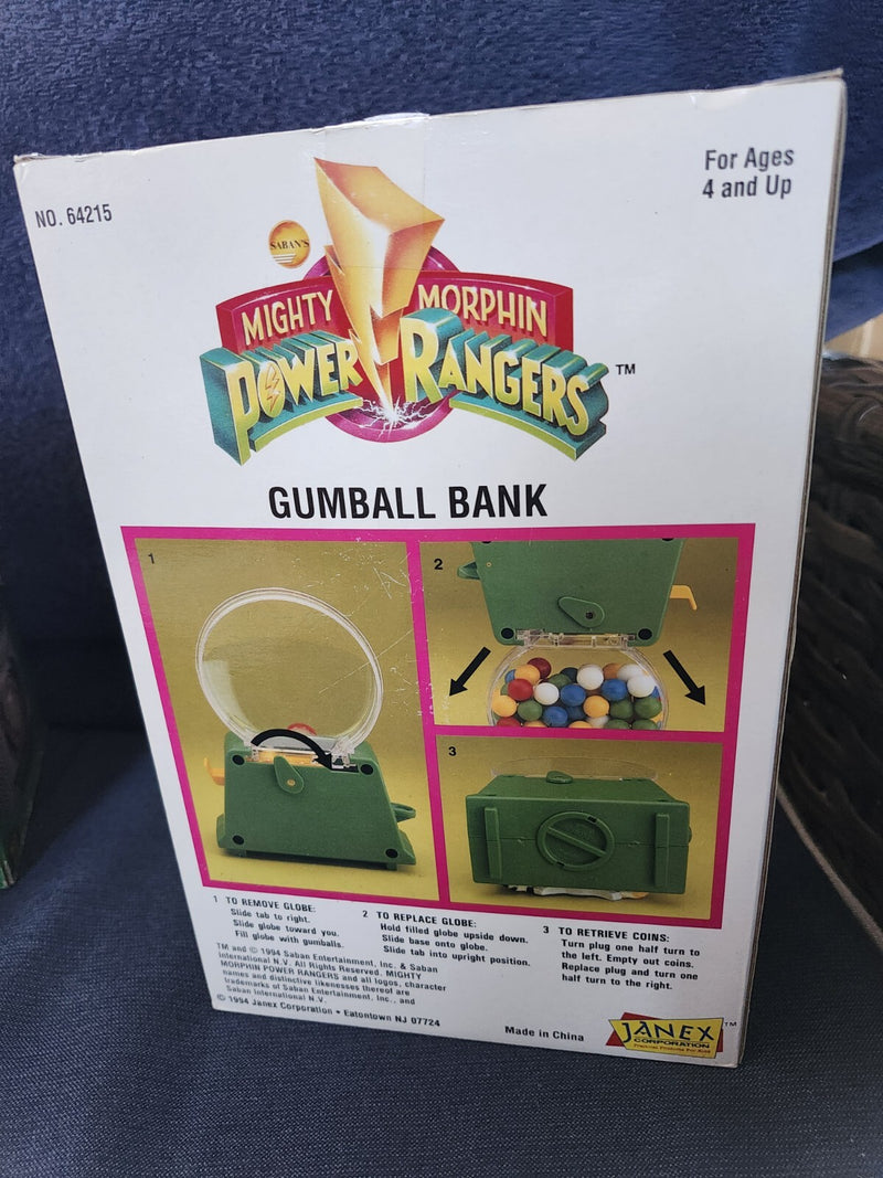 Working Mighty Morphin Power Rangers Voiceman Cassette and New Gumball Bank Toy