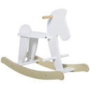 Wooden Rocking Horse Ride-On Toy with Safety Class for Toddlers 1-3 Years